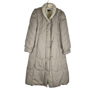 Vintage Mod Maid Beige Quilted Coat Size S